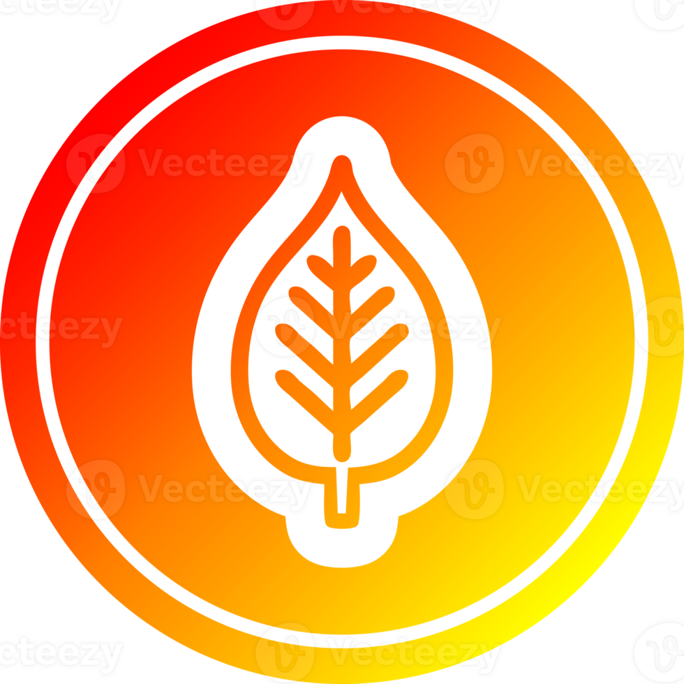 natural leaf circular icon with warm gradient finish png