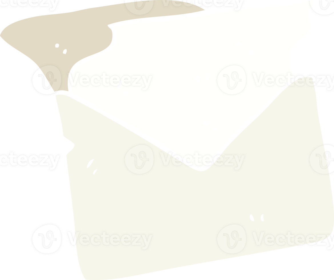 flat color illustration of open letter png