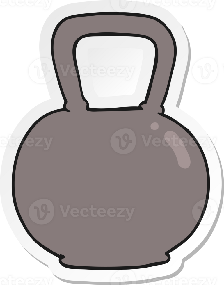 sticker of a cartoon kettle bell weight png
