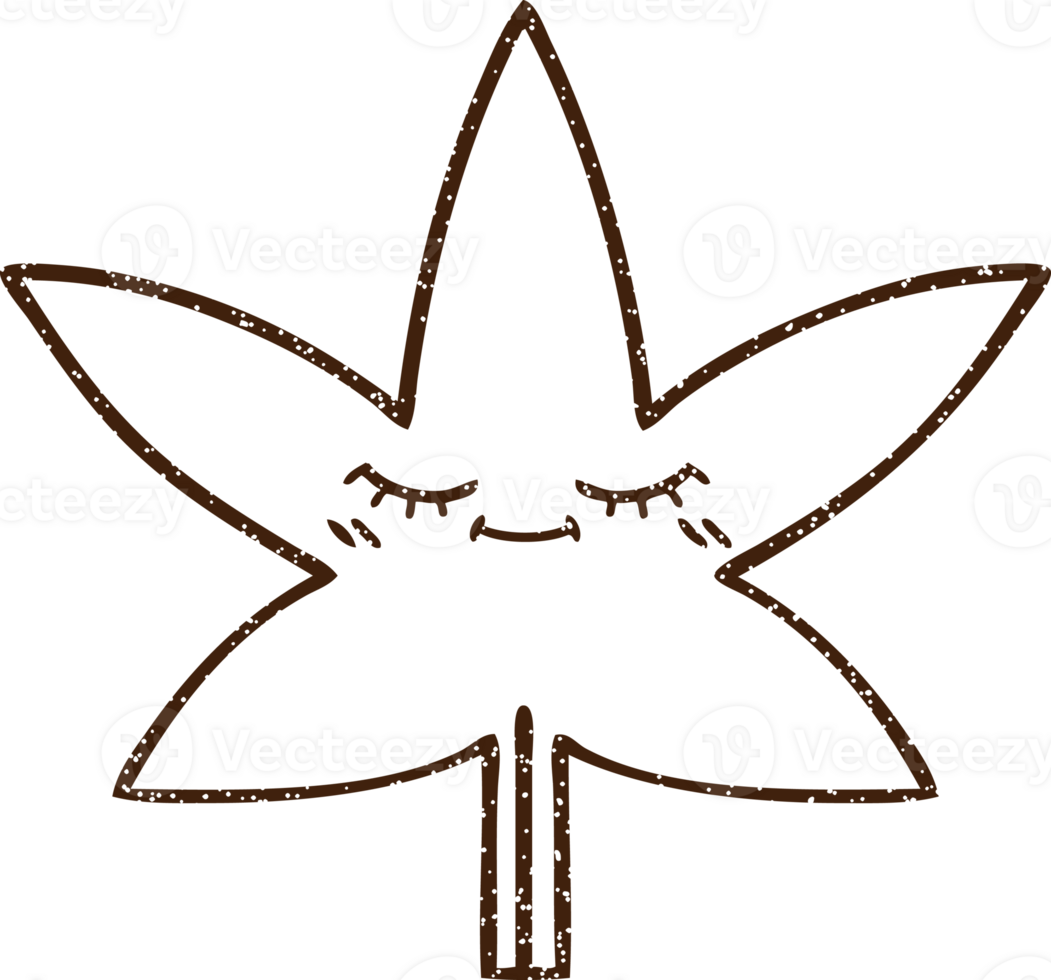 Autumn Leaf Charcoal Drawing png