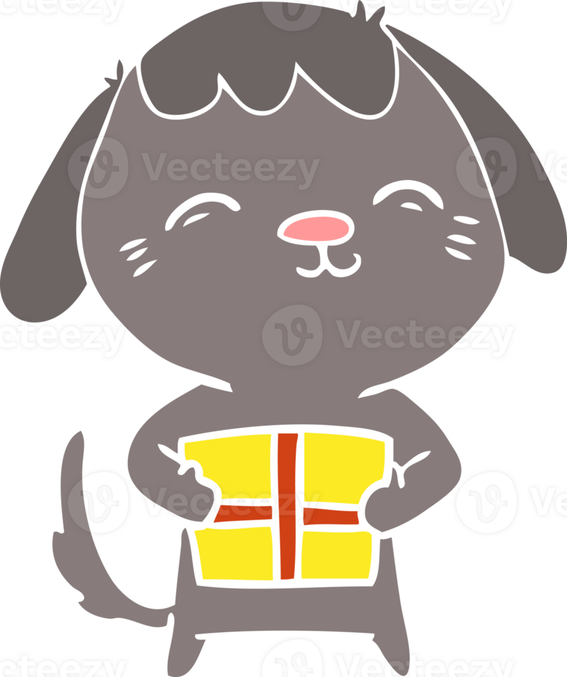 happy flat color style cartoon dog png