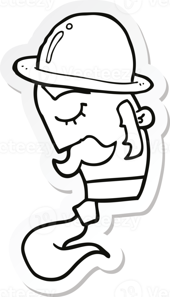 sticker of a cartoon man wearing hat png