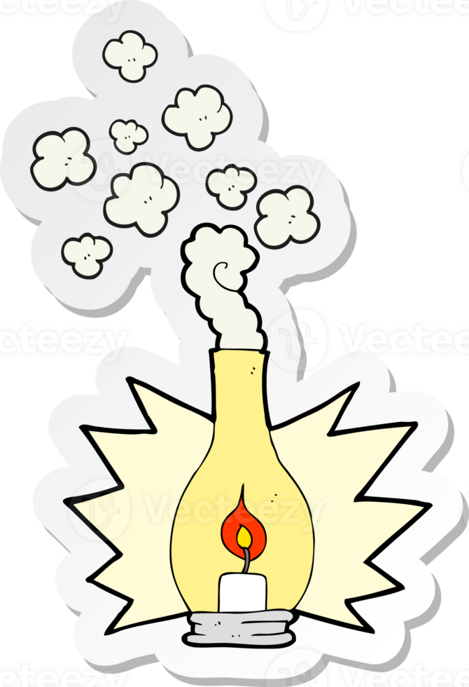 sticker of a cartoon old glass lantern png