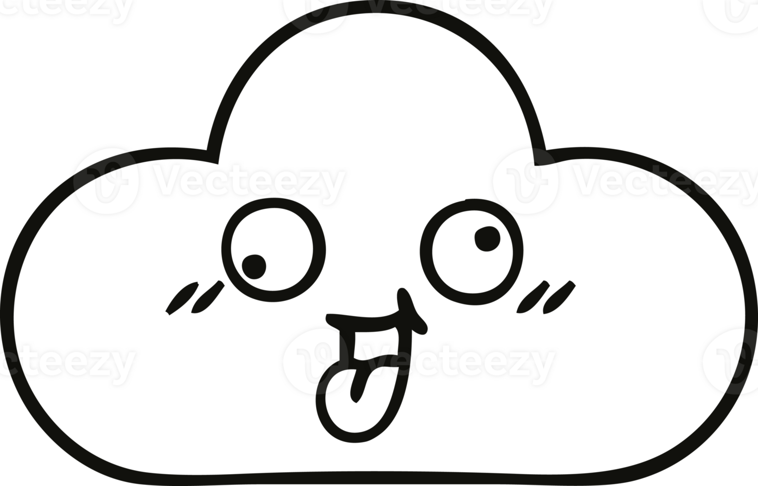 line drawing cartoon of a cloud png