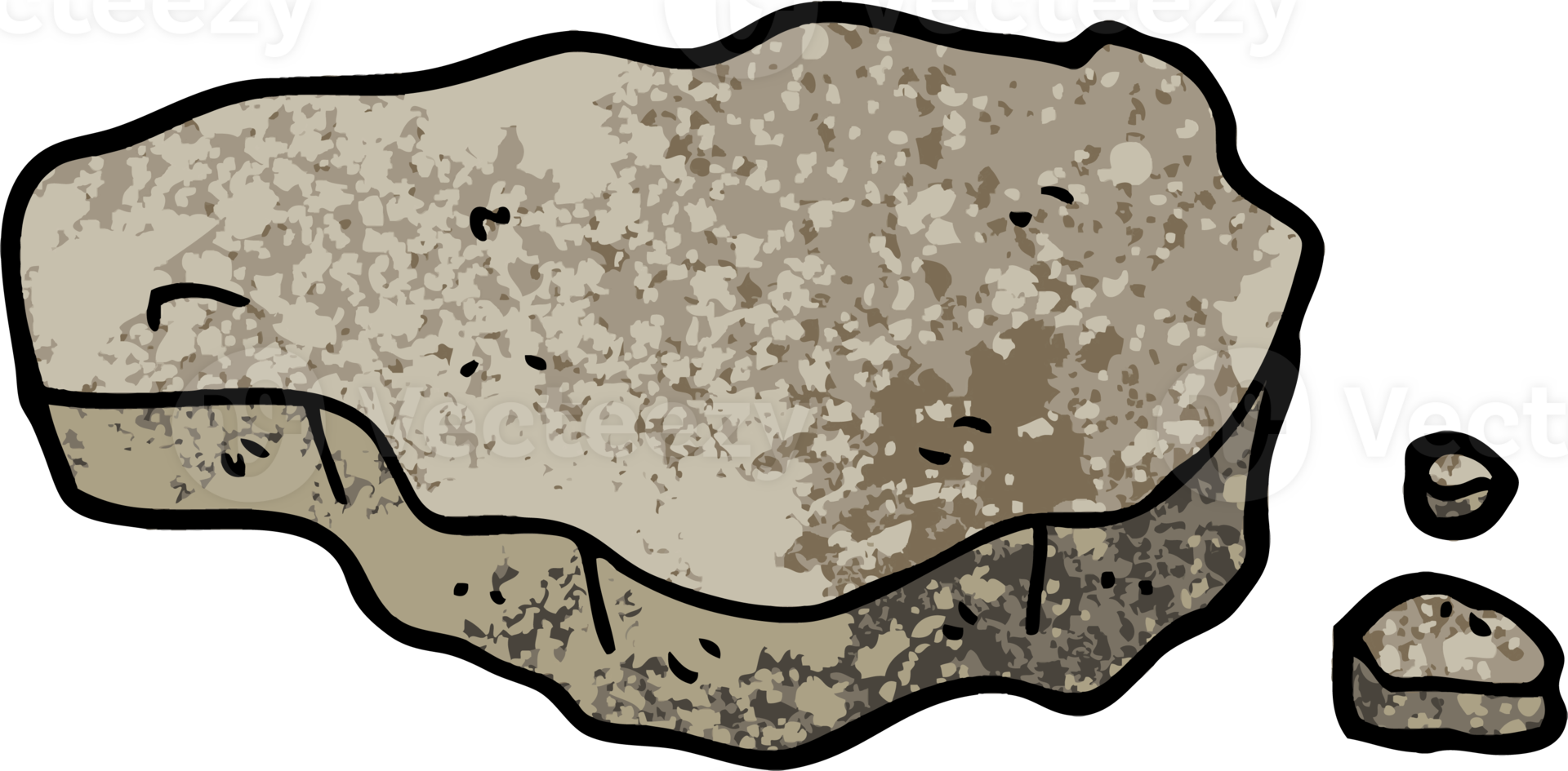 grunge textured illustration cartoon old rock png