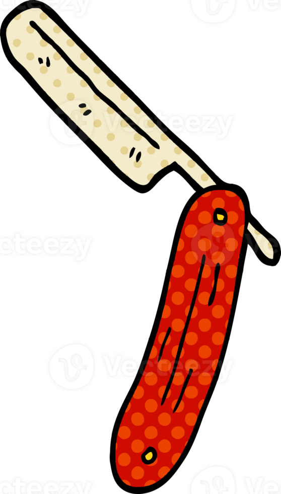cartoon doodle cut throat razor png