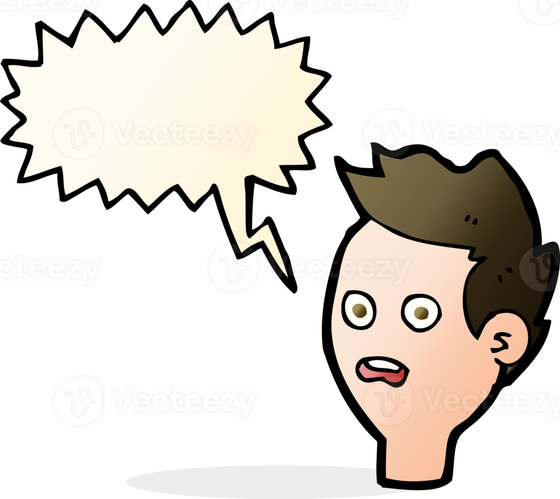 cartoon shocked man with speech bubble png