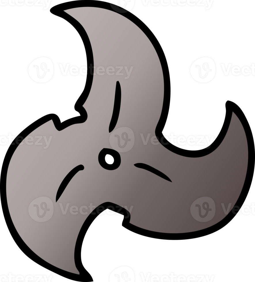 hand drawn gradient cartoon doodle of a single ninja throwing star png