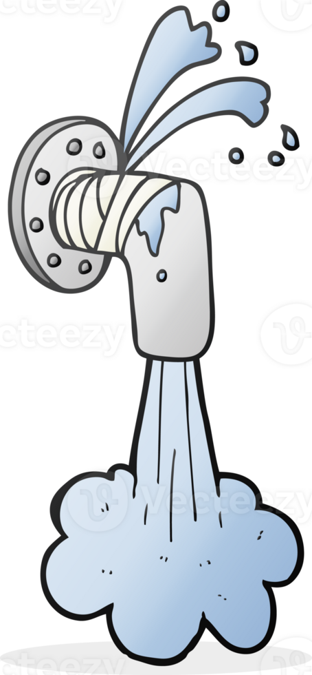 hand drawn cartoon leaky pipe png