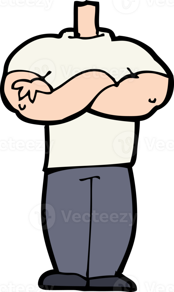 cartoon body with folded arms  mix and match cartoons or add own photos png