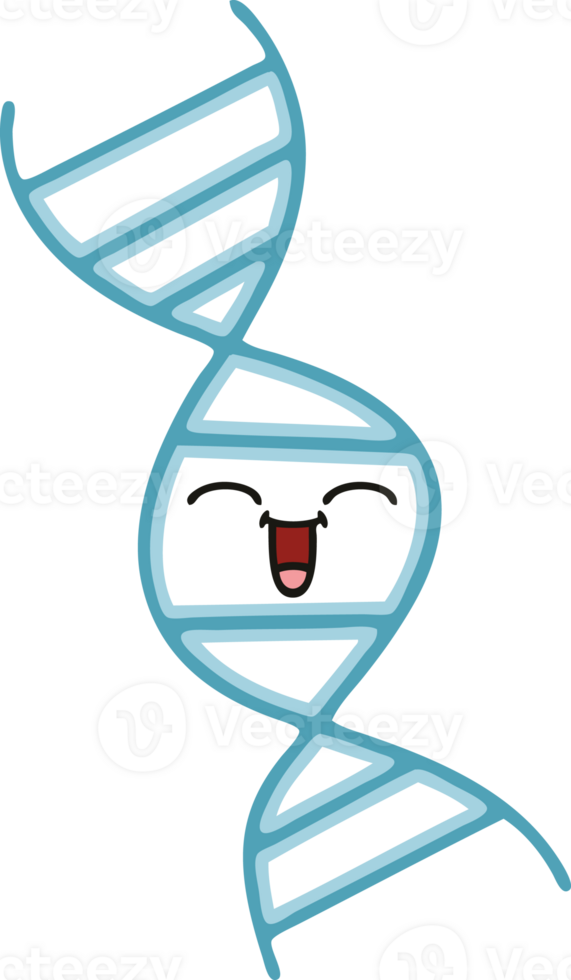 flat color retro cartoon of a DNA strand png