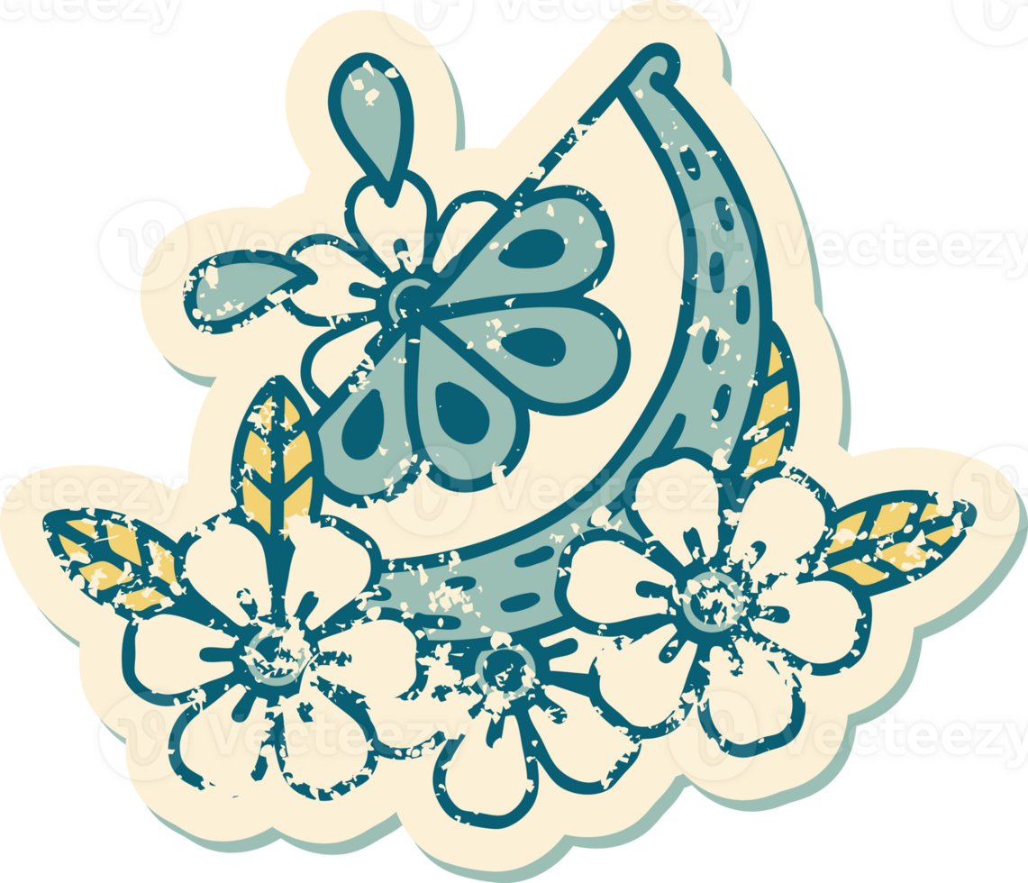 iconic distressed sticker tattoo style image of a decorative lemon png