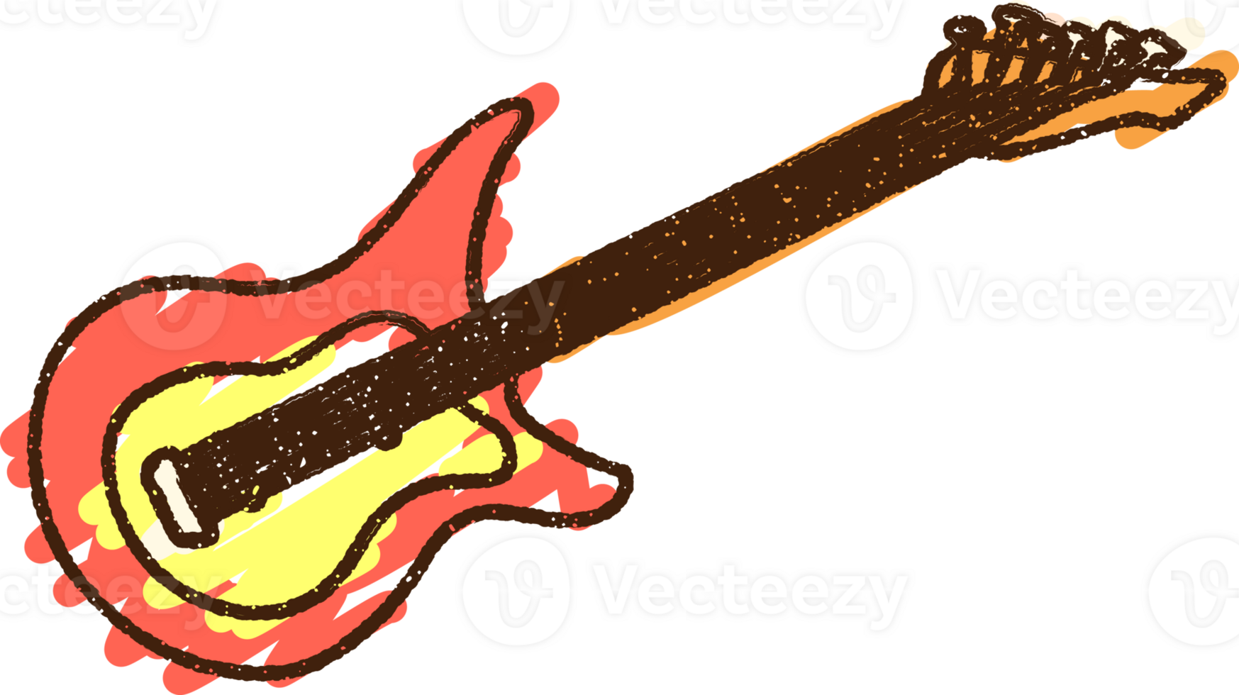 Electric Guitar Chalk Drawing png