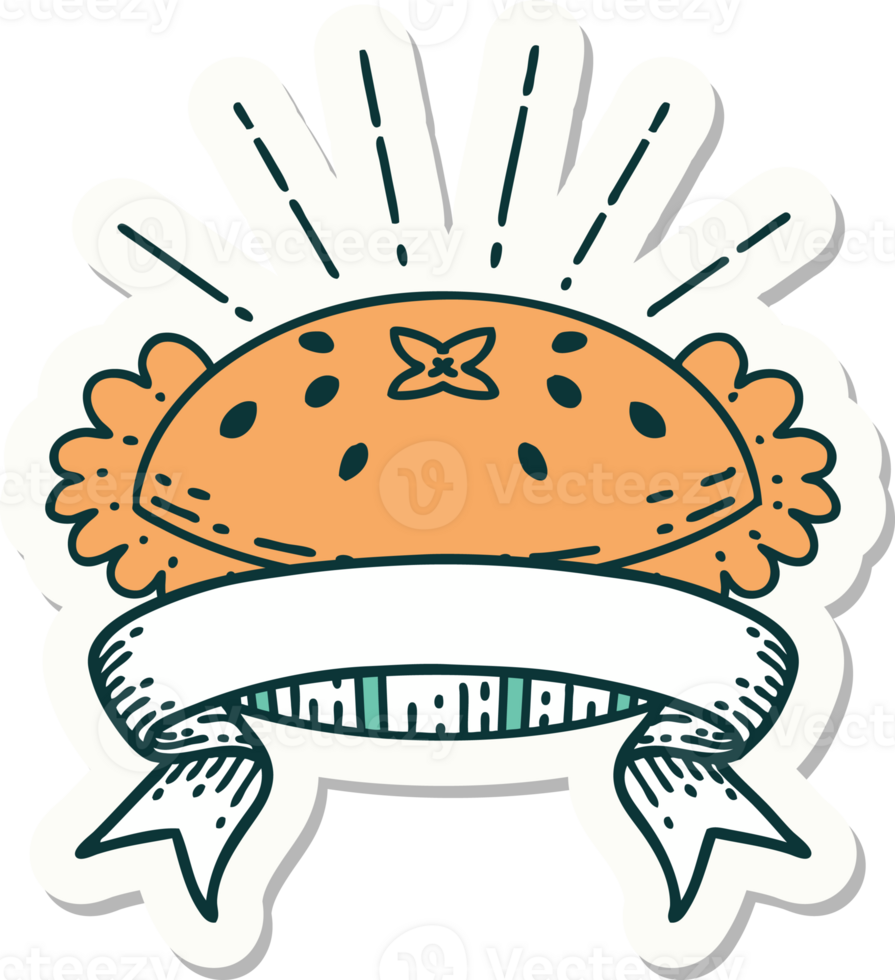 sticker of a tattoo style amazing pie png