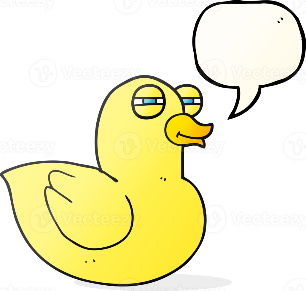 hand drawn speech bubble cartoon funny rubber duck png