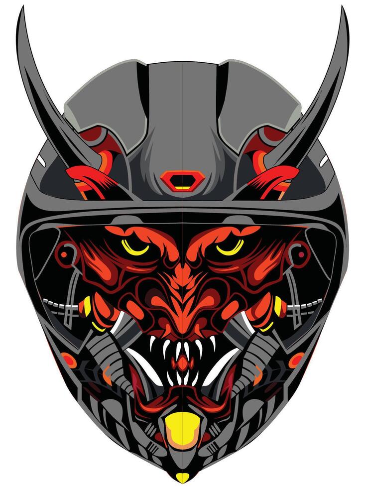 Mask helm japanase one vector