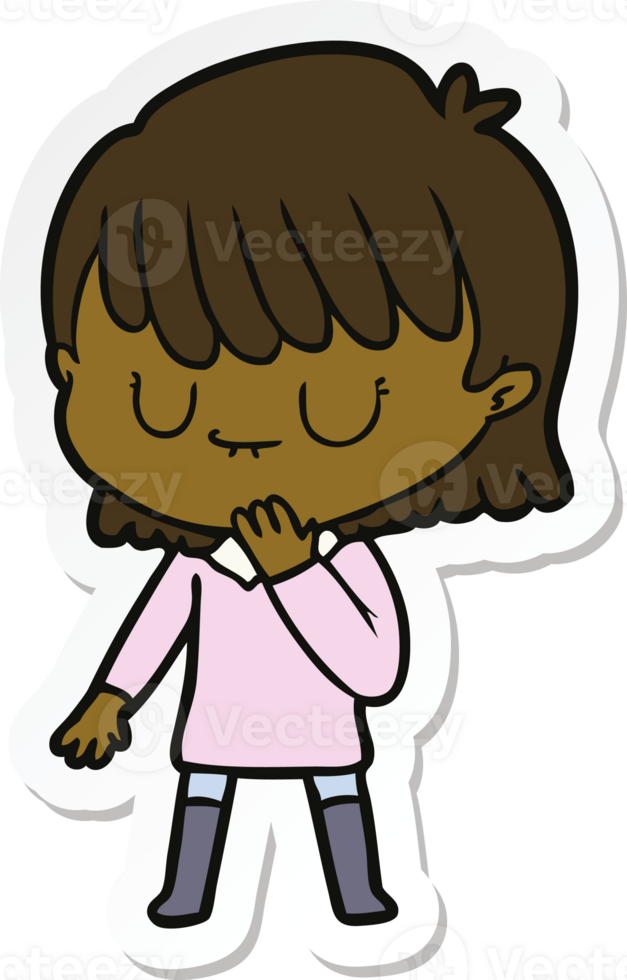 sticker of a cartoon woman png