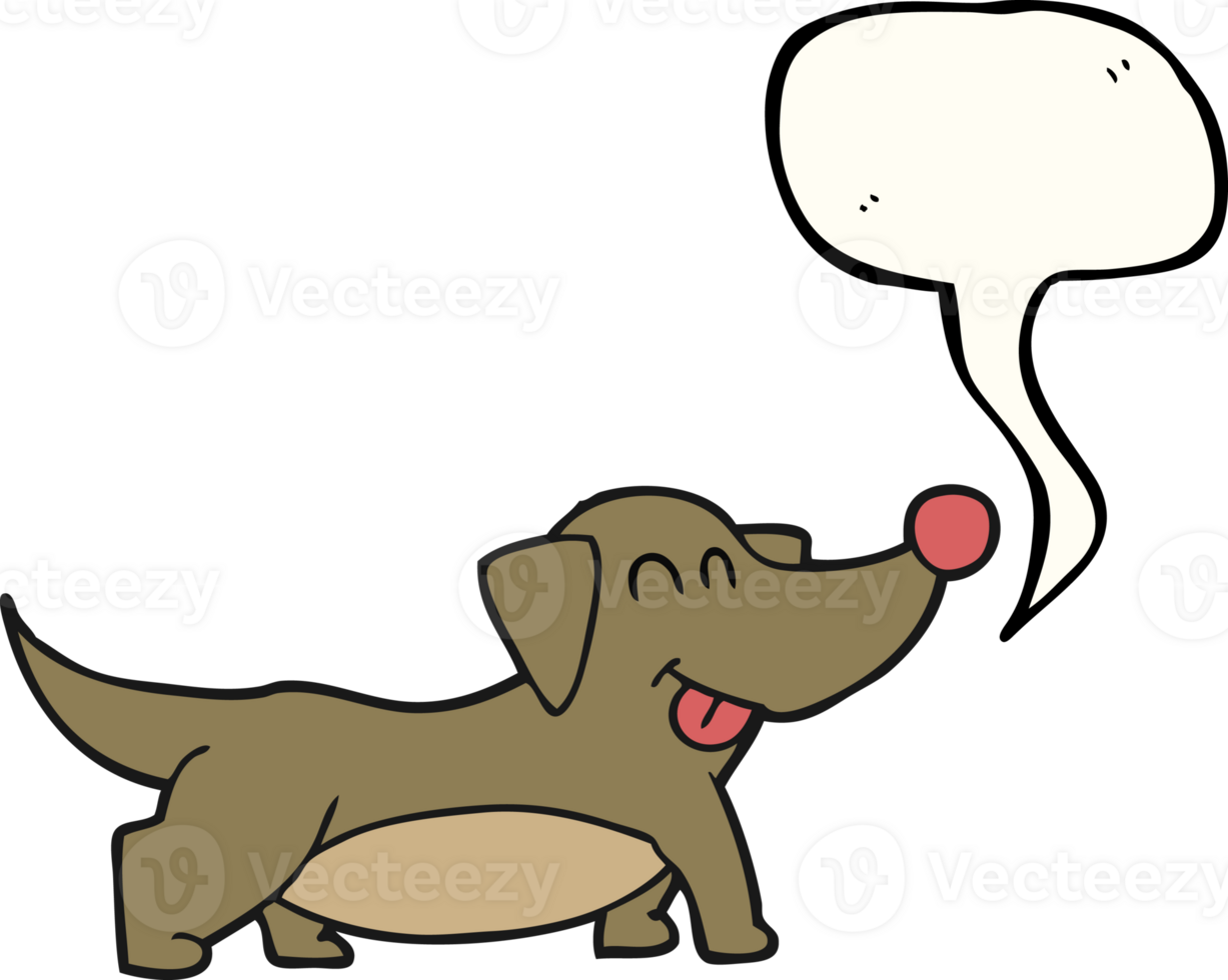 hand drawn speech bubble cartoon happy little dog png