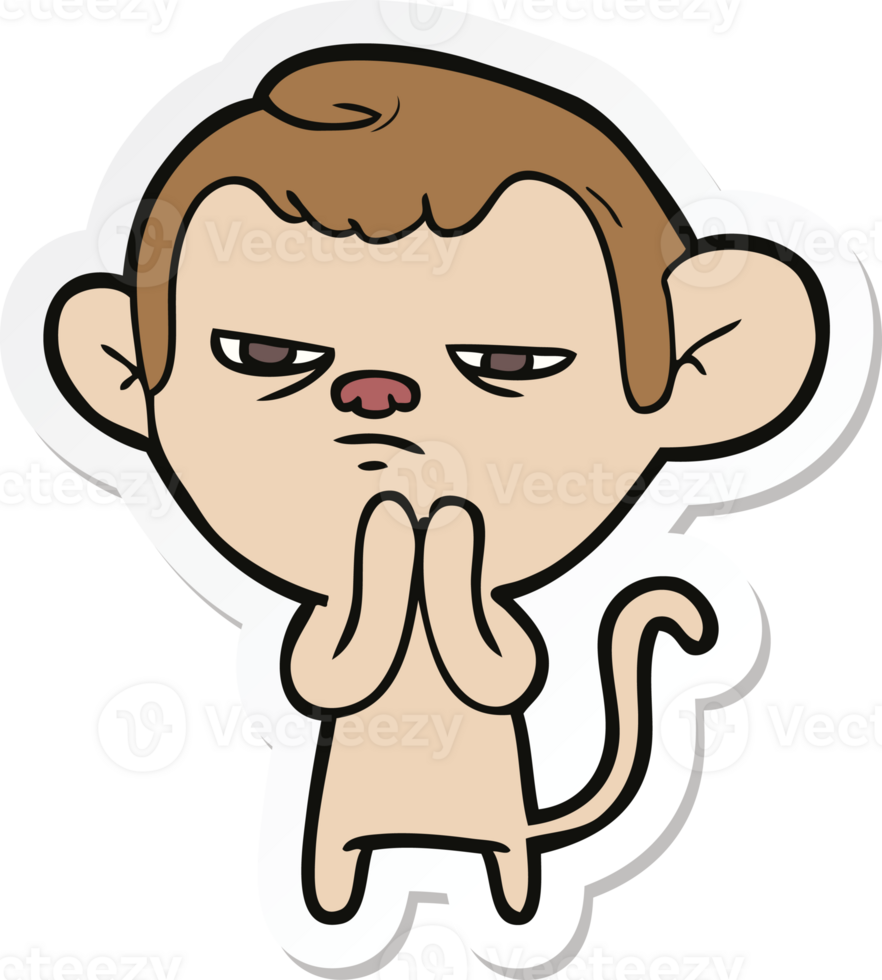 sticker of a cartoon monkey png