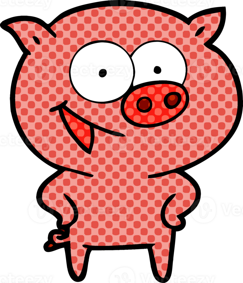 cheerful pig cartoon png