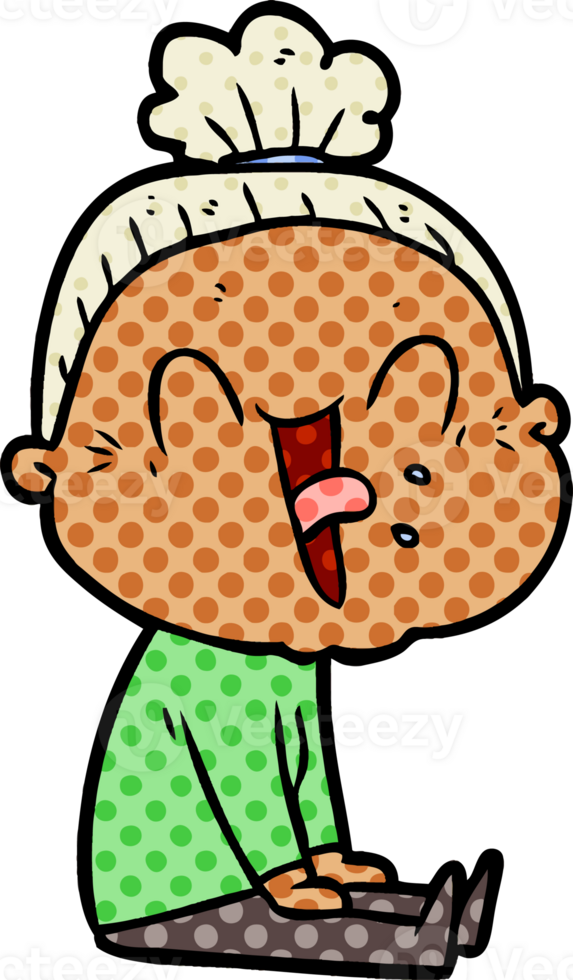 cartoon happy old woman png