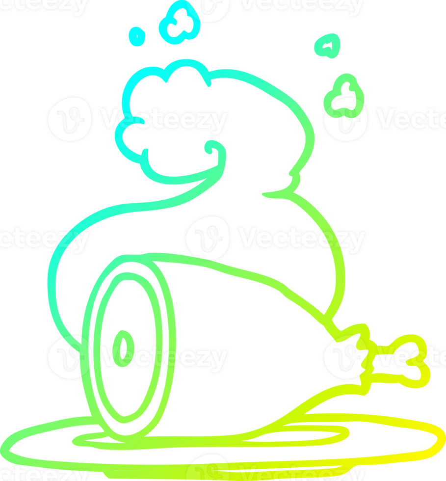 cold gradient line drawing of a cooked meat png