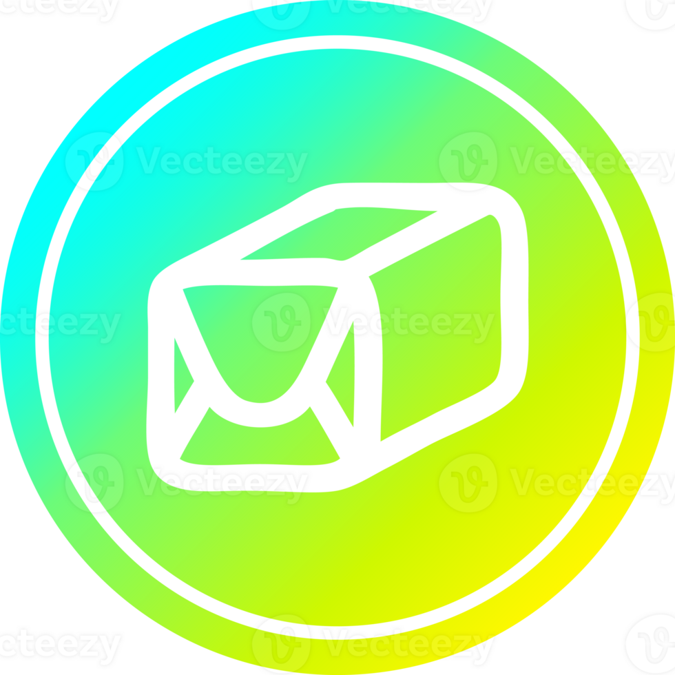 wrapped parcel circular icon with cool gradient finish png