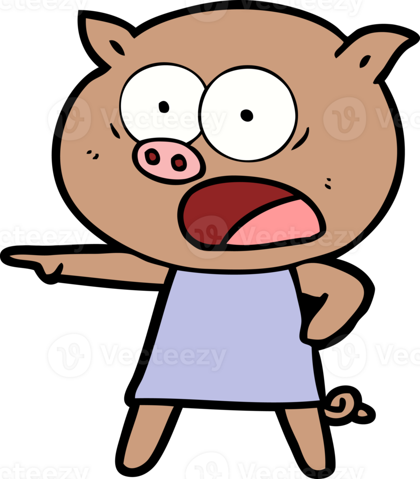 cartoon pig shouting png