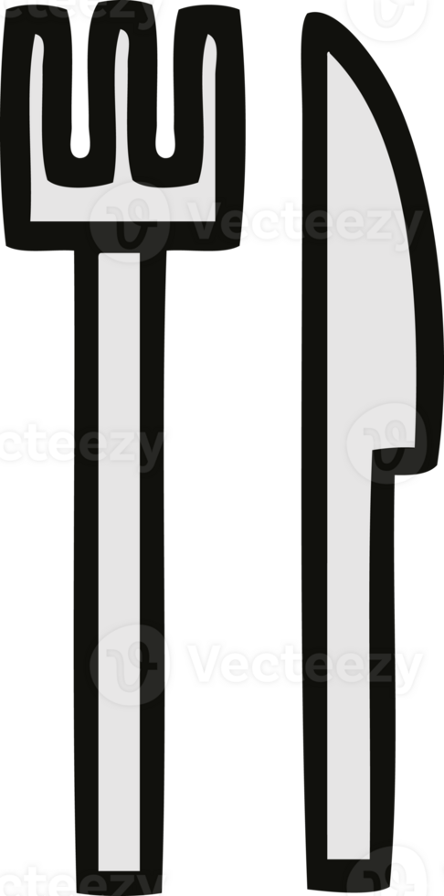 cute cartoon of a knife and fork png
