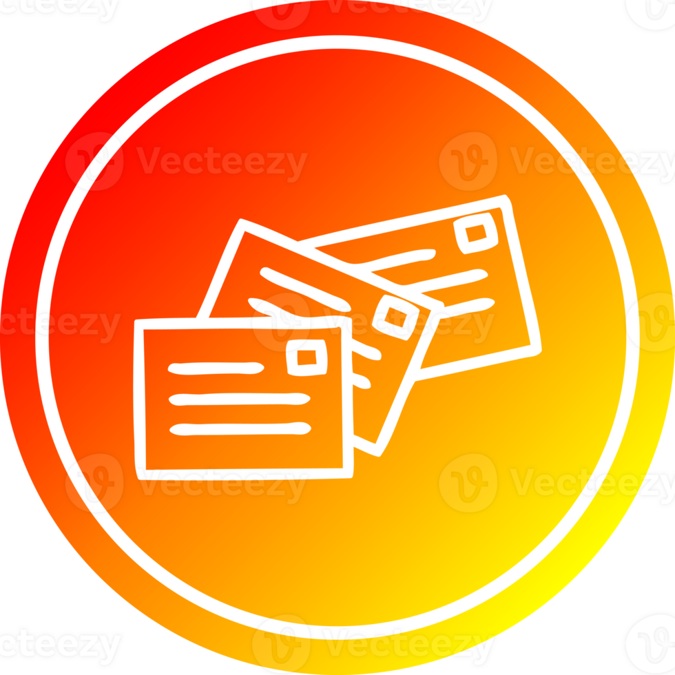 stack of letters circular icon with warm gradient finish png
