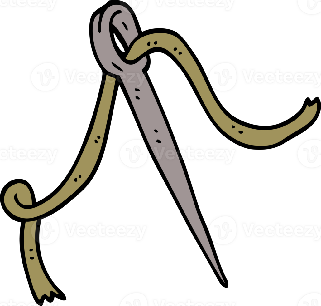 cartoon doodle needle and thread png