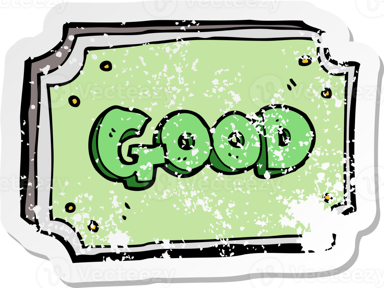 retro distressed sticker of a cartoon old sign png