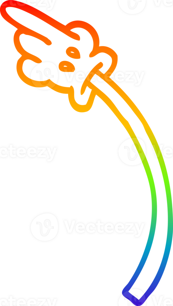 rainbow gradient line drawing of a cartoon hand gestures png