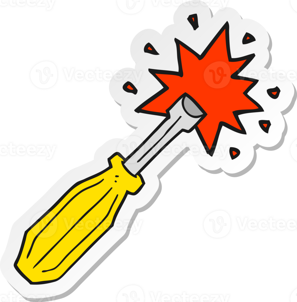 sticker of a cartoon screwdriver png