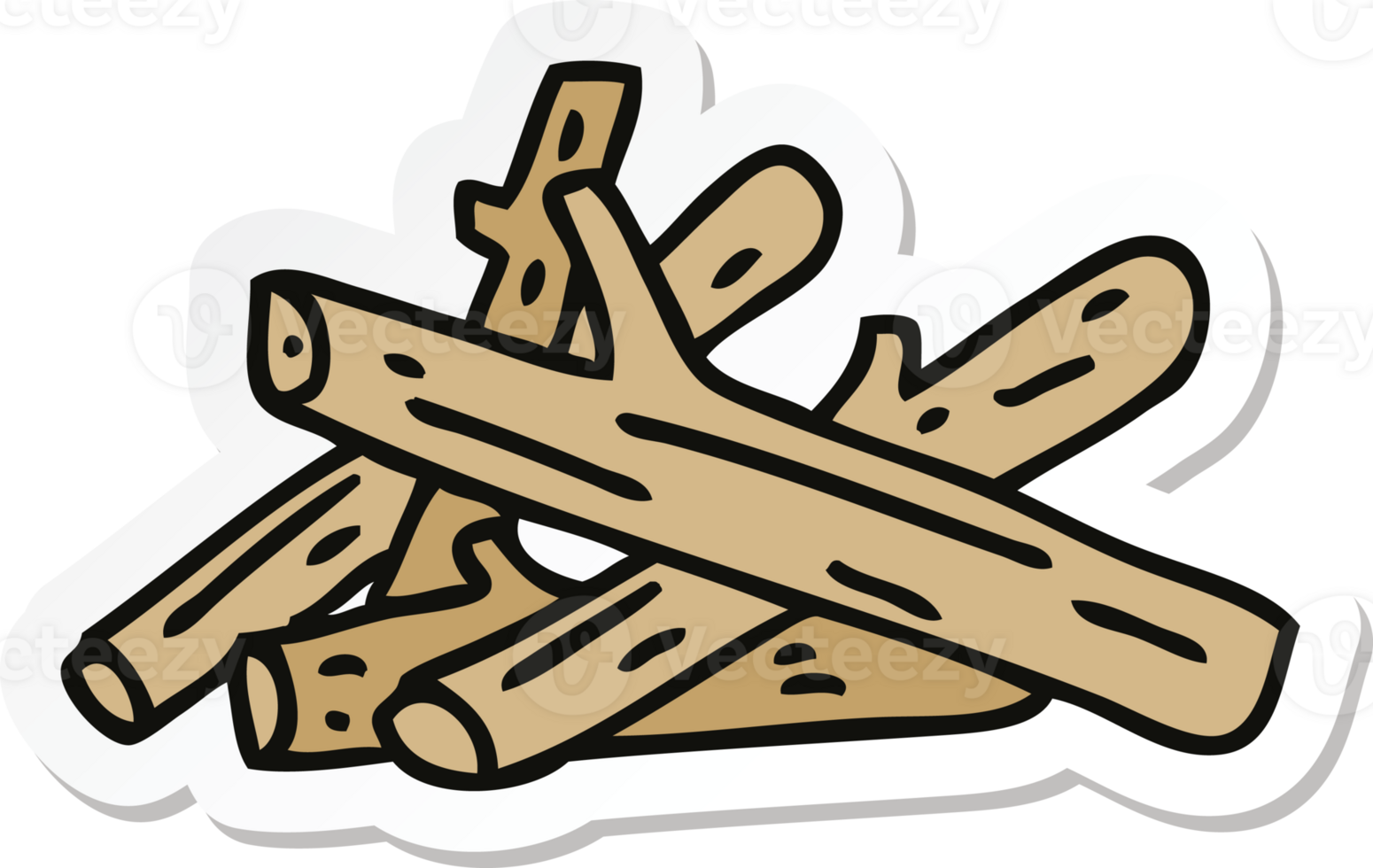 sticker of a quirky hand drawn cartoon logs png