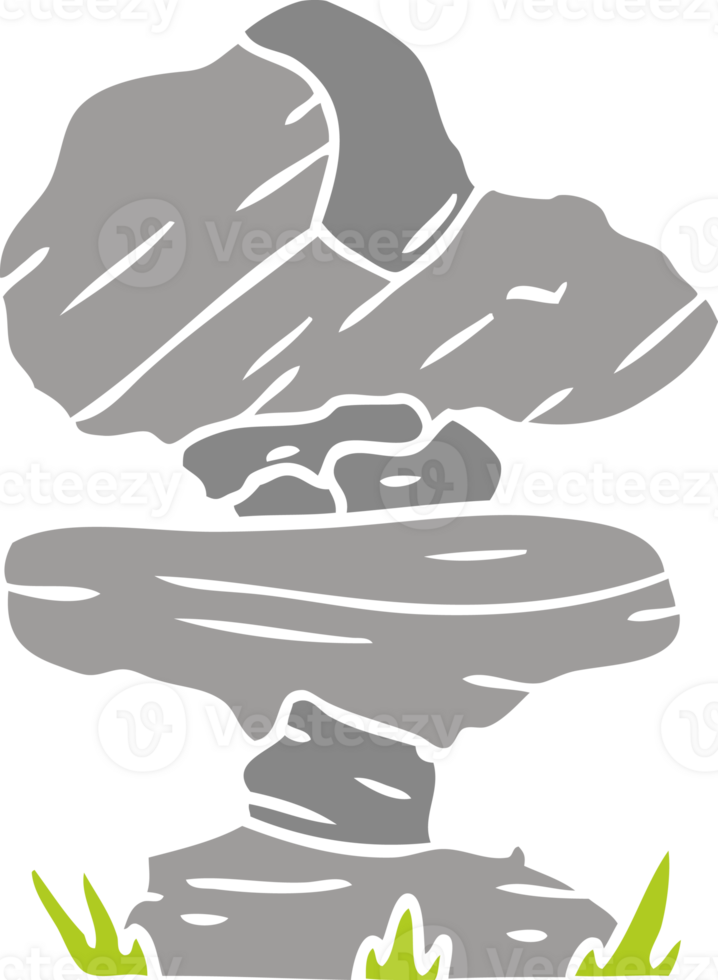 hand drawn cartoon doodle of grey stone boulder png