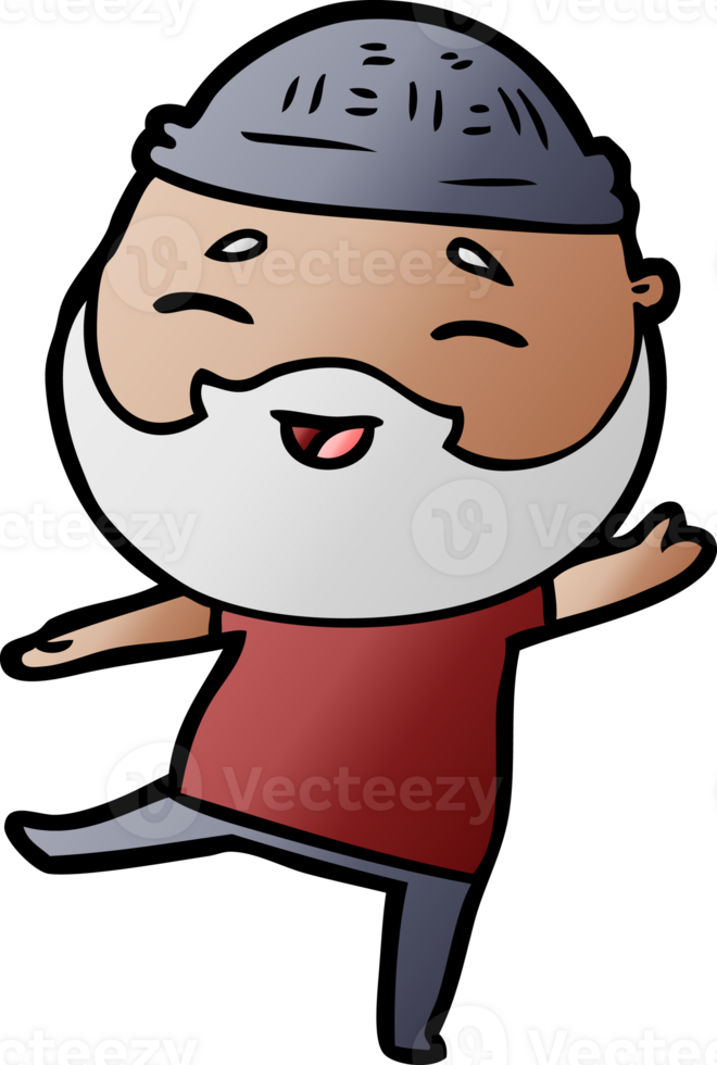 cartoon happy bearded man png