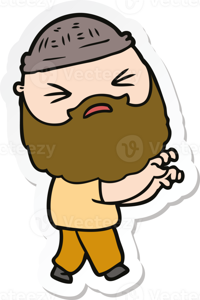 sticker of a cartoon man with beard png