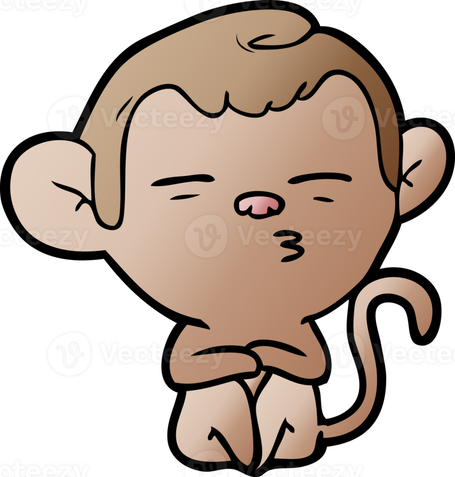 cartoon suspicious monkey png