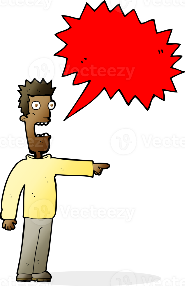cartoon terrified man with speech bubble png