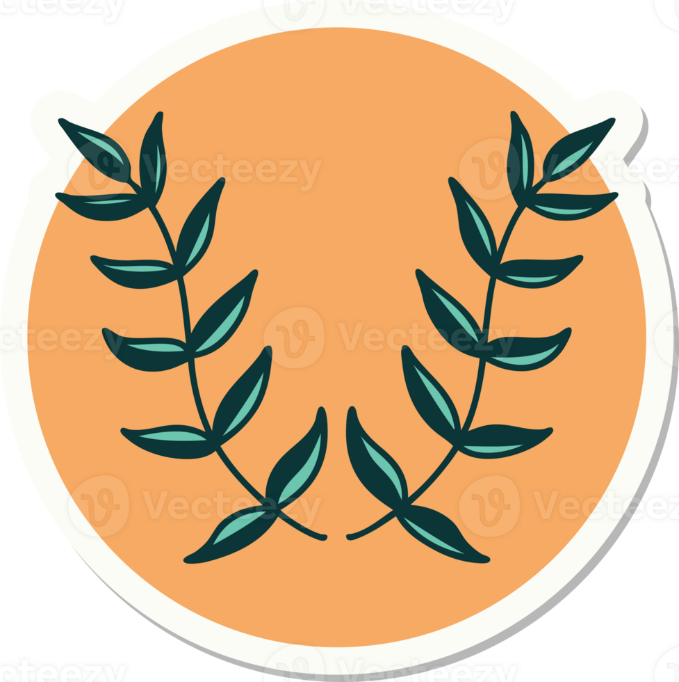 sticker of tattoo in traditional style of a laurel png