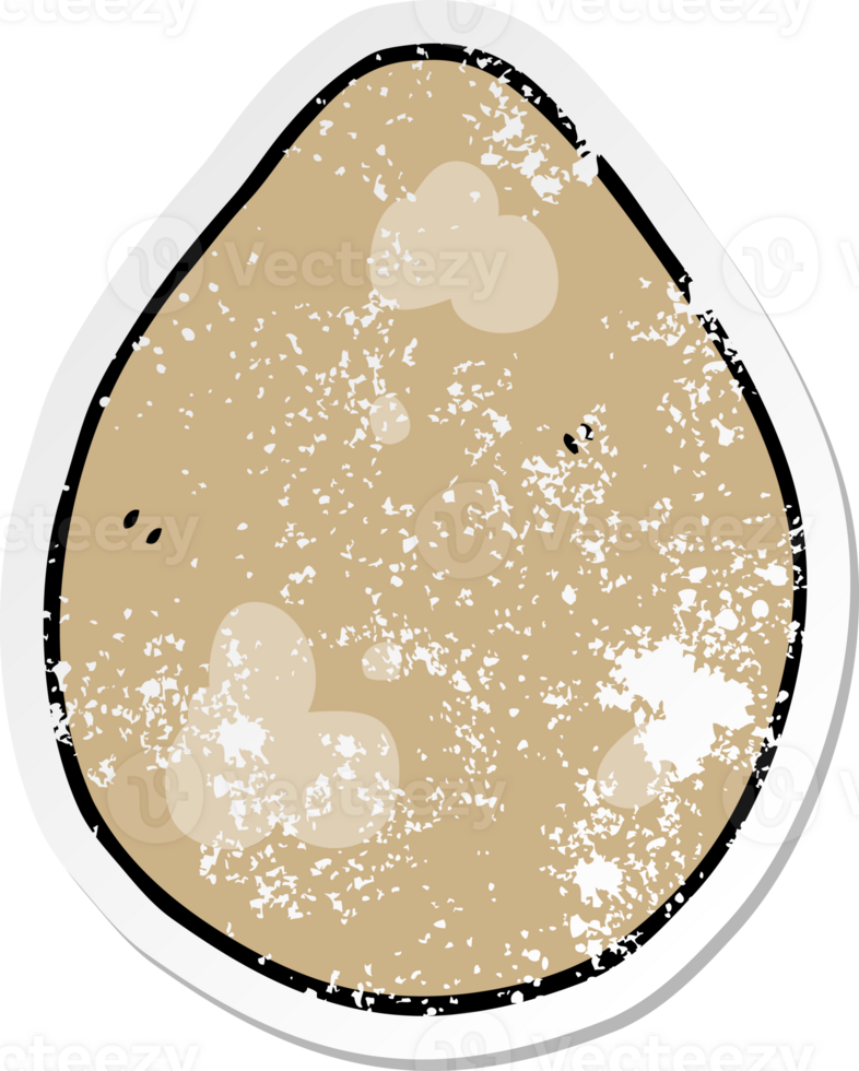 distressed sticker of a cartoon egg png