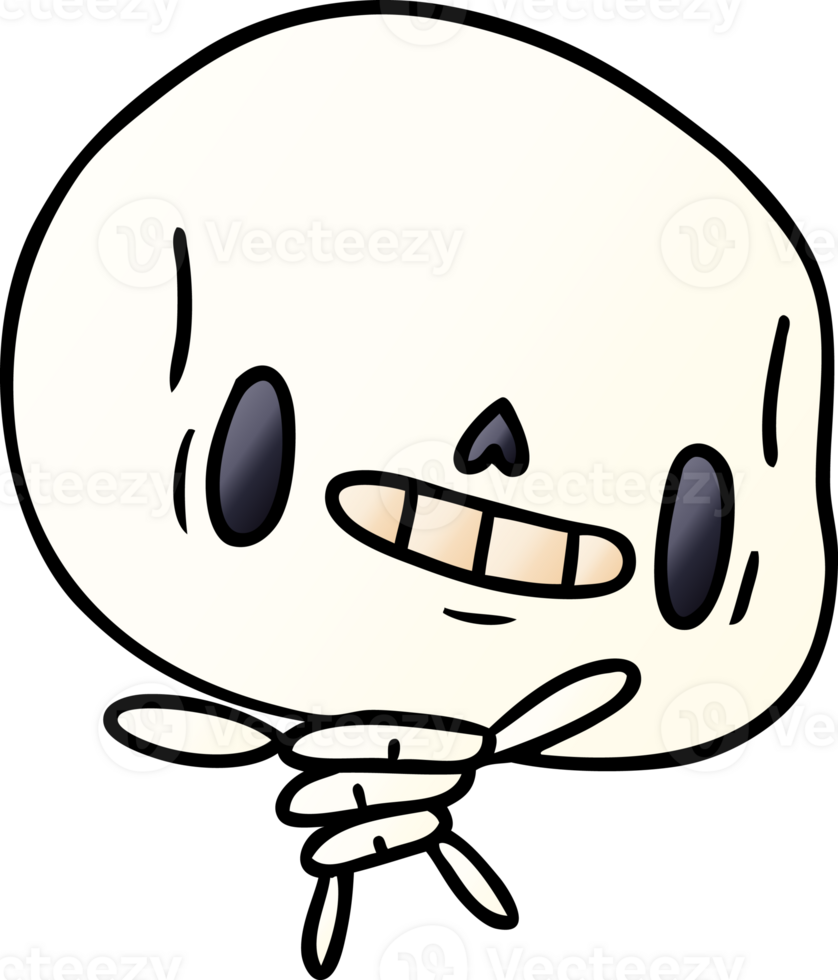 gradient cartoon illustration kawaii cute dead skeleton png