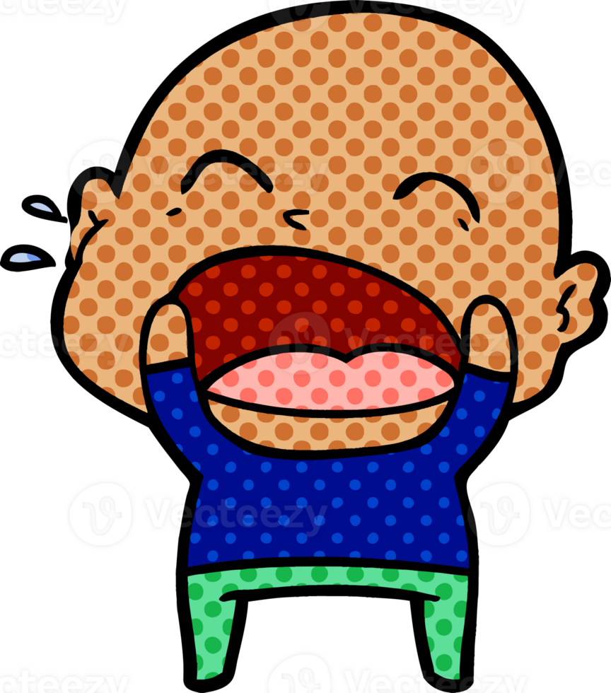 cartoon shouting bald man png