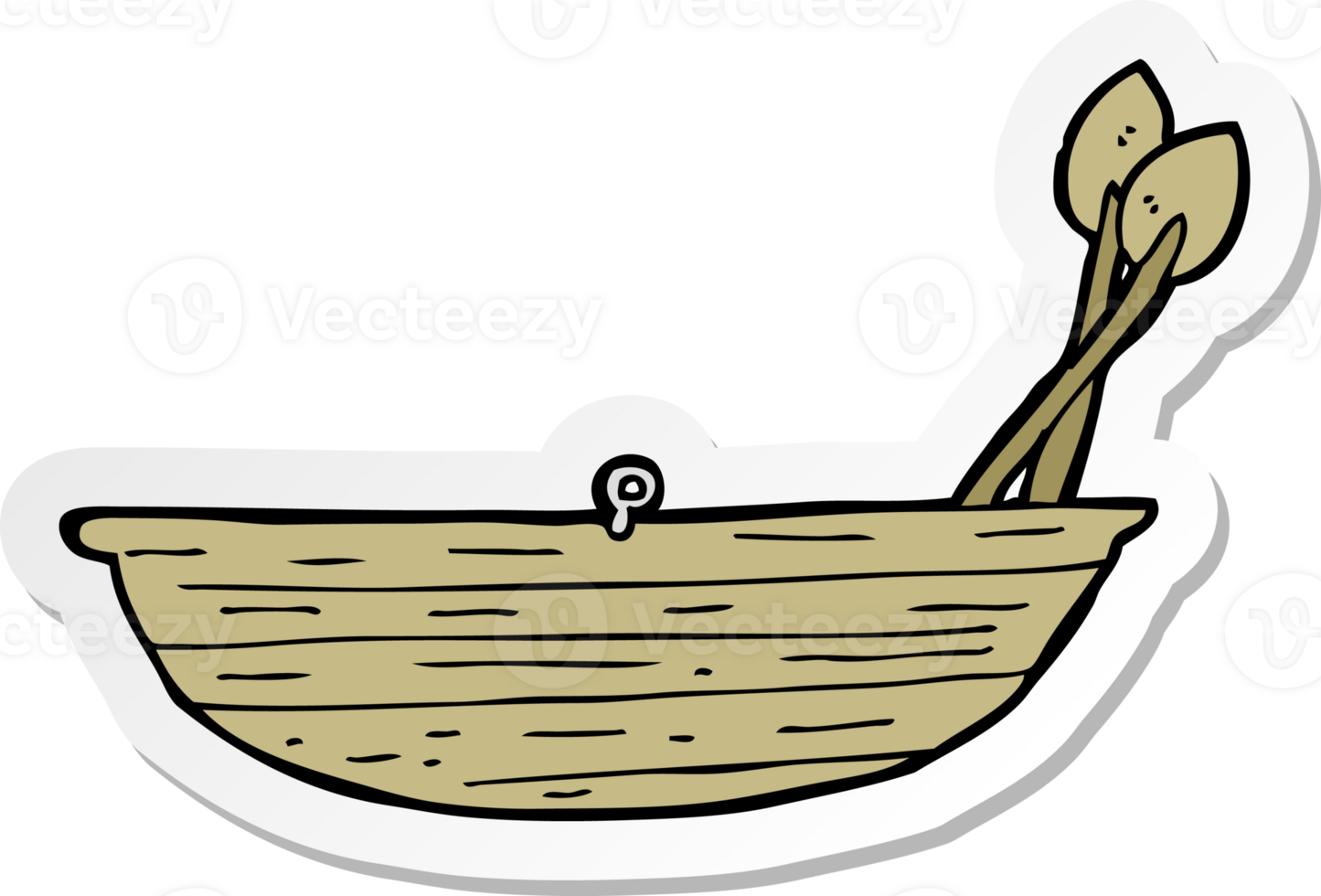 sticker van een cartoon roeiboot png