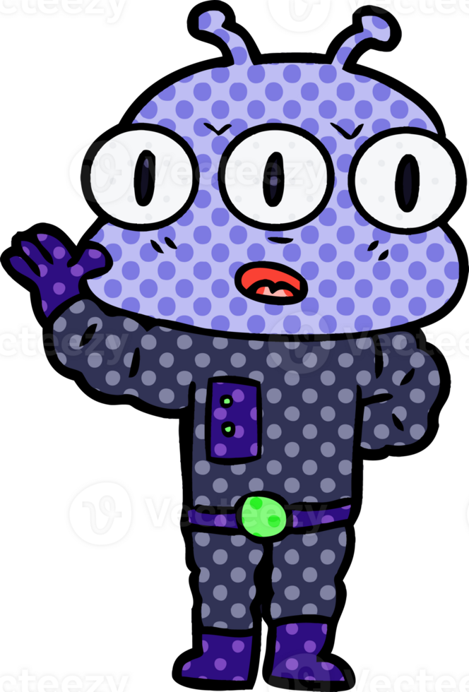 cartoon three eyed alien png