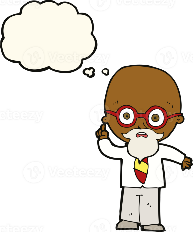 cartoon professor with thought bubble png