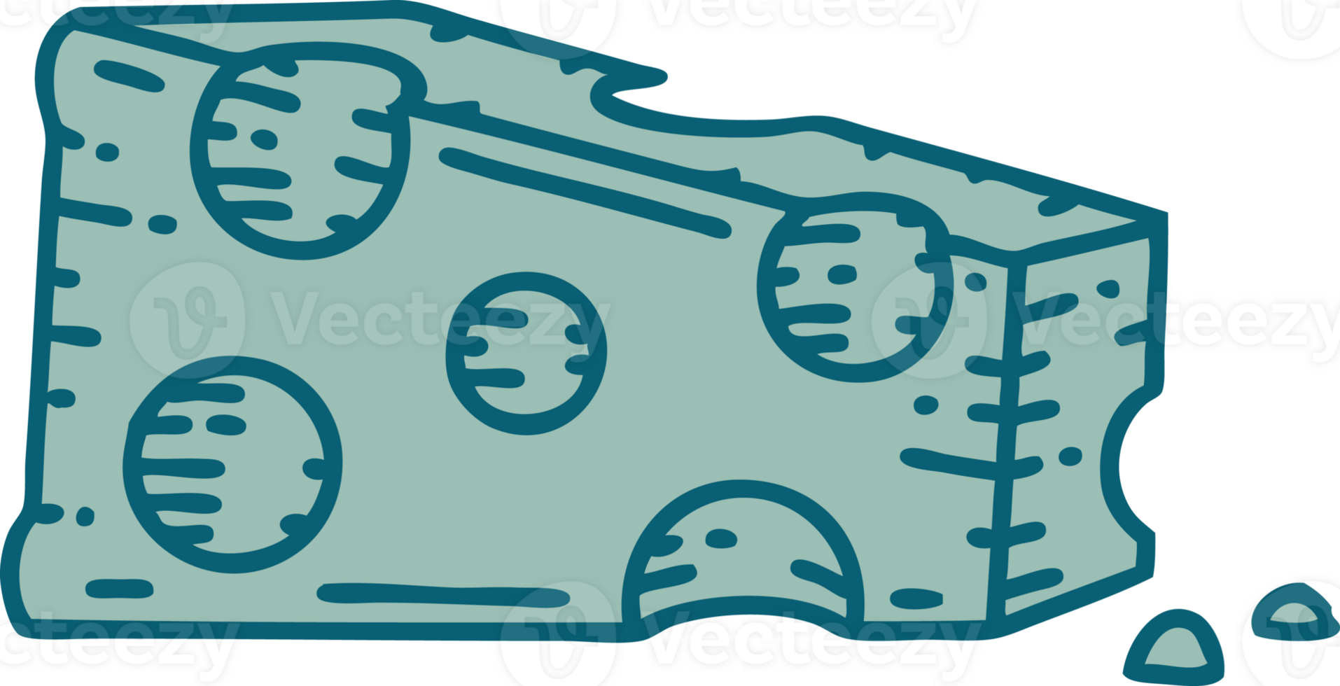 iconic tattoo style image of a slice of cheese png