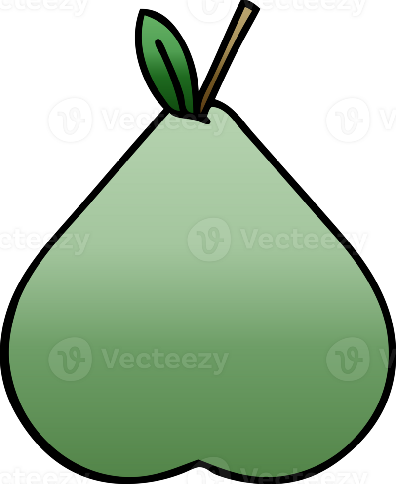 gradient shaded cartoon of a green pear png
