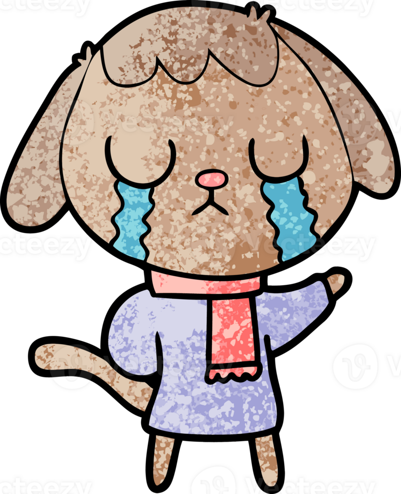 cute cartoon dog crying png